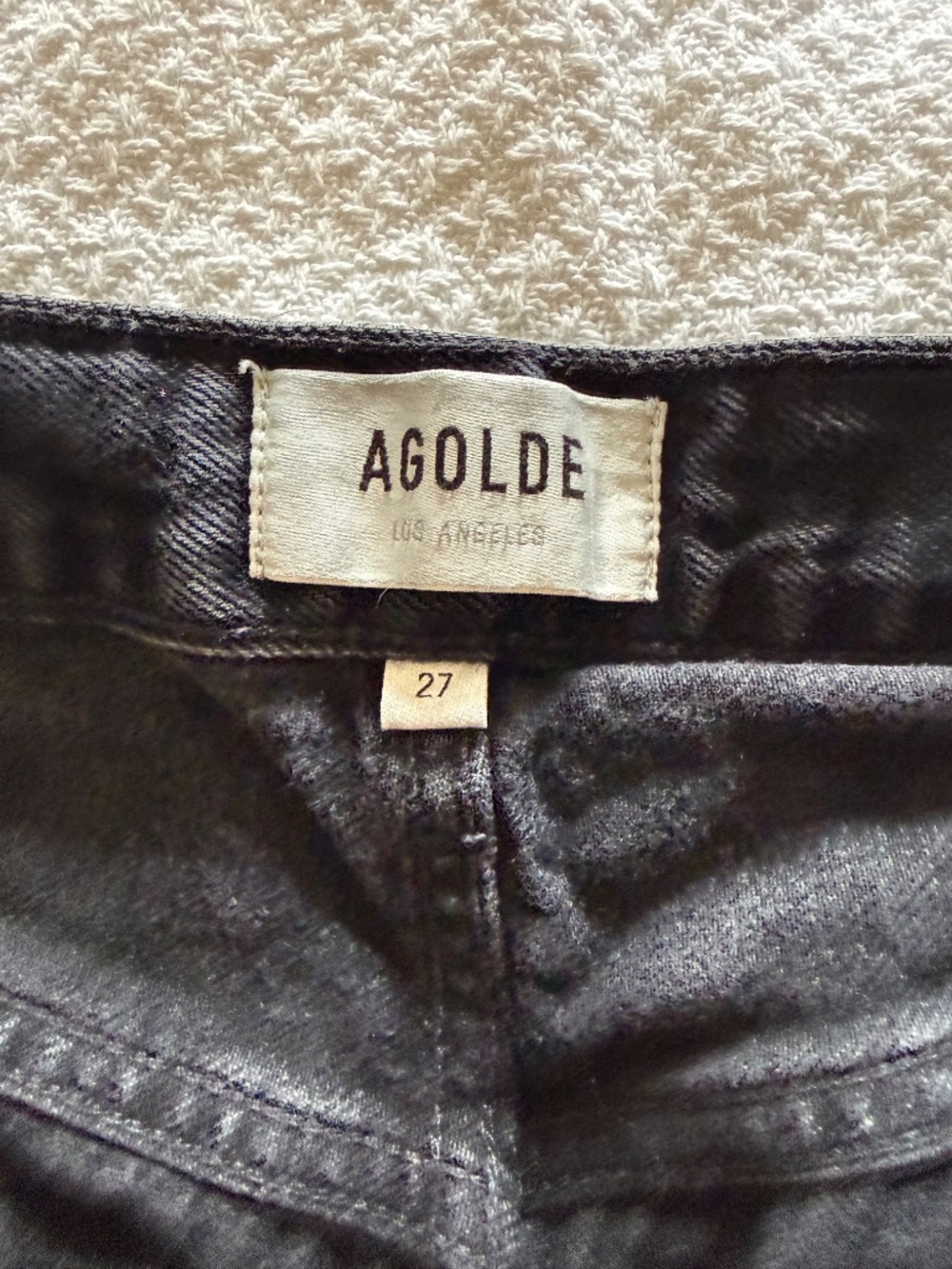 AGOLDE Long Cuffed Denim Shorts – Black – Size 27 - Picture 3 of 7